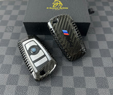 Load image into Gallery viewer, Genuine Carbon Fiber Keyring Key Fob Cover For BMW M3 M3 CS M4 M4 CS Custom Made