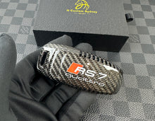 Load image into Gallery viewer, Premium Genuine Carbon Fiber Key Cover Keyring Package for Audi S7 RS7 S6 RS6 C8 Models Custom Made Exclusive Gift