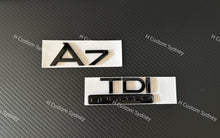 Load image into Gallery viewer, Gloss Black A7 TDI Quattro Badges Pack For Audi A7 4G 2013-2017 Models