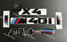 Load image into Gallery viewer, Gloss Black X4 M40i Full Badges Emblem For BMW X4 G02 G02 LCI 2018-2024 Exclusive Pack