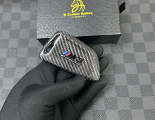 Load image into Gallery viewer, Genuine Carbon Fiber Keyring Key Fob Cover Keychain Pack For BMW M3 M4 M5 M8 Competition Custom Made Exclusive