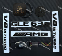 Load image into Gallery viewer, Full Gloss Black GLE63S Badges Package For Mercedes GLE63S W166 2016-2019 Exclusive Night Edition Pack