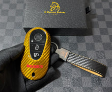 Load image into Gallery viewer, Premium Gold Edition Carbon Fiber Key Fob Cover Pack for Mercedes AMG W214 W223 X254 W206 C192 EQ Exclusive Brabus Style