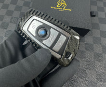 Load image into Gallery viewer, Genuine Carbon Fiber Keyring Key Fob Cover For BMW M3 M3 CS M4 M4 CS Custom Made
