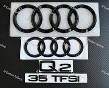 Load image into Gallery viewer, Gloss Black Q2 Badges Package For Audi Q2 35TFSI 40TFSI Exclusive Pack