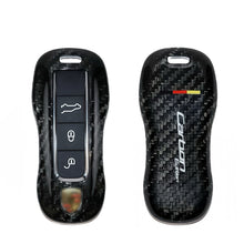 Load image into Gallery viewer, Carbon Edition Premium Carbon Fiber Key Fob Cover Case Pack For Porsche Cayenne Panamera 911 Taycan Custom Made Exclusive Gift