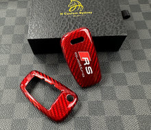 Load image into Gallery viewer, RS Premium Fiber Keyring Key Fob Cover Package For Audi RS3 RSQ3 TTRS R8 Custom Made