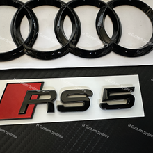 Load image into Gallery viewer, RS5 Gloss Black Full Badges Package For Audi RS5 2013-2023 Exclusive Pack
