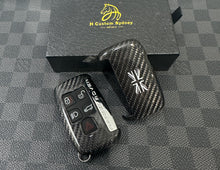 Load image into Gallery viewer, Premium Carbon Fiber Key Fob Cover Pack For Land Rover Range Rover Jaguar Models Custom Made Exclusive Edition