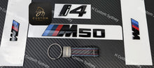 Load image into Gallery viewer, Gloss Black Emblem Badge Kit for BMW i4 M50 Front, Fender Rear Replacement Set Exclusive Pack
