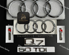 Load image into Gallery viewer, OEM Chrome Q7 50TDI 45TDI Badges Package For Audi Q7 Sline 4M 2016-2023 Models