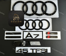Load image into Gallery viewer, Gloss Black A7 Badges Package For Audi A7 4K 2019-2023 Exclusive Pack