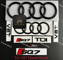 Load image into Gallery viewer, SQ7 Matte Black Full Badges Set For Audi SQ7 4M 2016-2023 Exclusive Pack