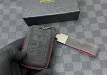 Load image into Gallery viewer, Luxury Alcantara and Nappa Leather Key Fob Cover Case Keychain Pack Fit For Land Rover Defender 110 Custom Made Exclusive Gift
