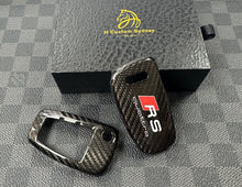 Load image into Gallery viewer, RS Premium Carbon Fiber Key Fob Cover Case For Audi RS3 RSQ3 R8 Custom Made Exclusive Gift