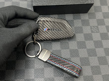 Load image into Gallery viewer, Luxury Genuine Carbon Fiber Keyring Key Fob Cover Kit For BMW M850i Xdrive Custom Made Exclusive Edition