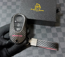 Load image into Gallery viewer, Premium Carbon Fiber Key Fob Cover Case For Mercedes AMG New C E GLC S EQ Class W206 X254 W223 C236 W214 X290 Exclusive Pink Edition