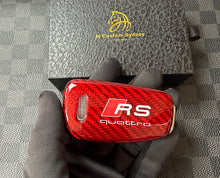 Load image into Gallery viewer, RS Premium Fiber Keyring Key Fob Cover Package For Audi RS3 RSQ3 TTRS R8 Custom Made