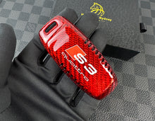 Load image into Gallery viewer, S3 RS3 Quattro Premium Fiber Key Fob Cover Keychain Set For 2021-2024 New GY Audi S3 RS3 Exclusive Made