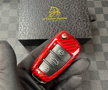 Load image into Gallery viewer, RS Premium Fiber Keyring Key Fob Cover Package For Audi RS3 RSQ3 TTRS R8 Custom Made