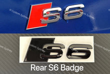 Load image into Gallery viewer, Gloss Full Black S6 Badges Package For Audi S6 C7 C8 Exclusive Night Edition Pack
