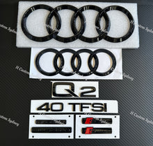 Load image into Gallery viewer, Gloss Black Q2 Badges Package For Audi Q2 35TFSI 40TFSI Exclusive Pack