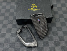 Load image into Gallery viewer, Luxury Genuine Carbon Fiber Keyring Key Fob Cover Kit For BMW M850i Xdrive Custom Made Exclusive Edition
