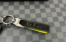 Load image into Gallery viewer, GTR Style Premium Alcantara and Nappa Leather Keyring Keychain For Mercedes AMG GTR models Custom Made Exclusive Gift