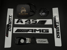 Load image into Gallery viewer, A45S Gloss Black Full Black Badges Emblems Package For Mercedes A45S W177 Exclusive Night Edition Pack