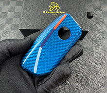 Load image into Gallery viewer, Luxury Blue Fiber Key Fob Cover Case For BMW New i5 XM M60 Model New Generation Key Exclusive Made