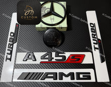 Load image into Gallery viewer, A45S Matte Black Full Black Badges Emblems Package For Mercedes A45S W177 2023+ Model Exclusive Night Edition Pack