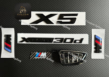 Load image into Gallery viewer, Gloss Black X5 Xdrive 30d Full Badges Emblem For BMW X5 G05 G05 LCI 2019-2026 Exclusive Pack