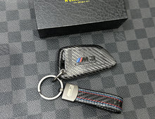 Load image into Gallery viewer, Genuine Carbon Fiber Keyring Key Fob Cover Keychain Pack For BMW M3 M4 M5 M8 Competition Custom Made Exclusive