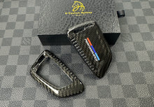 Load image into Gallery viewer, Genuine Carbon Fiber Keyring Key Fob Cover Pack For BMW M Performance Models Custom Made Exclusive Gift