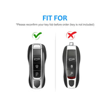 Load image into Gallery viewer, Luxury Alcantara and Nappa Leather Key Fob Cover Case Keychain Pack For Porsche Cayenne 911 Panamera Taycan Custom Made Exclusive Gift