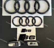 Load image into Gallery viewer, Gloss Full Black S6 Badges Package For Audi S6 C7 C8 Exclusive Night Edition Pack