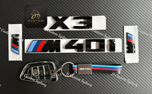 Load image into Gallery viewer, Gloss Black X3 M40i Full Badges Emblem For BMW X3 G01 G01 LCI 2018-2024 Exclusive Pack