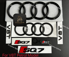 Load image into Gallery viewer, SQ7 Matte Black Full Badges Set For Audi SQ7 4M 2016-2023 Exclusive Pack