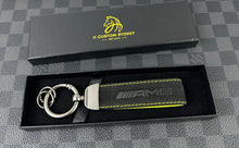 Load image into Gallery viewer, AMG Style Premium Alcantara and Nappa Leather Keyring Keychain For Mercedes AMG Edition one models Custom Made Exclusive Gift
