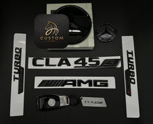 Load image into Gallery viewer, CLA45S Gloss Black Full Black Badges Emblems Package For Mercedes CLA45S C118 Exclusive Night Edition Pack