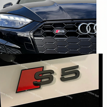 Load image into Gallery viewer, S5 Gloss Black Full Badges Emblems Package For Audi S5 F5 2017-2023 Exclusive Pack