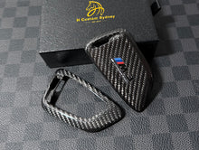 Load image into Gallery viewer, Genuine Carbon Fiber Keyring Key Fob Cover Keychain Pack For BMW M3 M4 M5 M8 Competition Custom Made Exclusive