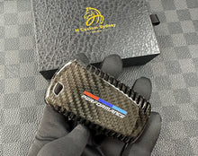 Load image into Gallery viewer, M Performance Genuine Carbon Fiber Keyring Key Fob Cover Pack For BMW M Performance Models Custom Made Exclusive Gift