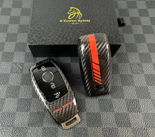 Load image into Gallery viewer, Premium Genuine Carbon Fiber Key Fob Cover Case For Mercedes AMG Model Custom Made Exclusive Pack