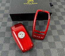 Load image into Gallery viewer, Premium Fiber Key Fob Cover Set For Mercedes C63s E63s GLC63s GLE63s GT63S AMG Model