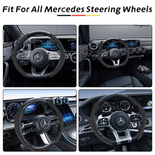 Load image into Gallery viewer, Luxury Custom Alcantara Steering Wheel Cover – Handmade Custom Fit for Mercedes A C E S GLC GLE GLS All Models – Anti-Slip & Heated Wheel Compatible for Mercedes Models
