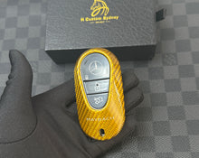 Load image into Gallery viewer, Luxury Carbon Fiber Key Fob Cover Case For Mercedes Maybach S GLS Class Exclusive Gold Edition