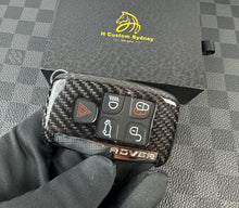 Load image into Gallery viewer, Premium Carbon Fiber Key Fob Cover Case For Land Rover Range Rover Discovery Evoque Velar Exclusive Made