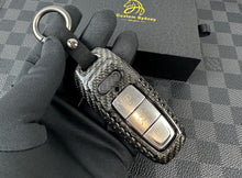 Load image into Gallery viewer, Premium Genuine Carbon Fiber Key Cover Keyring Package for Audi S7 RS7 S6 RS6 C8 Models Custom Made Exclusive Gift