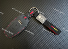 Load image into Gallery viewer, S3 RS3 Premium Alcantara Leather Keychain Key Fob Cover Case For Audi 8Y New S3 RS3 Custom Made Exclusive Gift